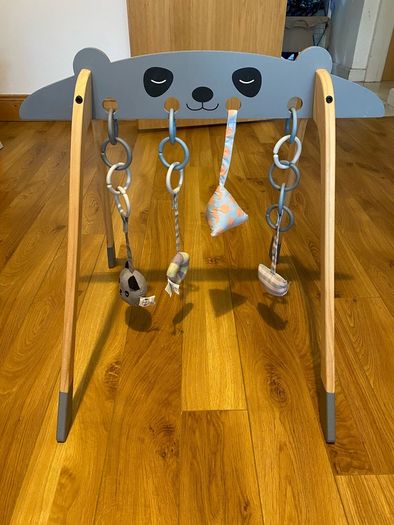Wooden Baby Play Gym + Hanging Toys
