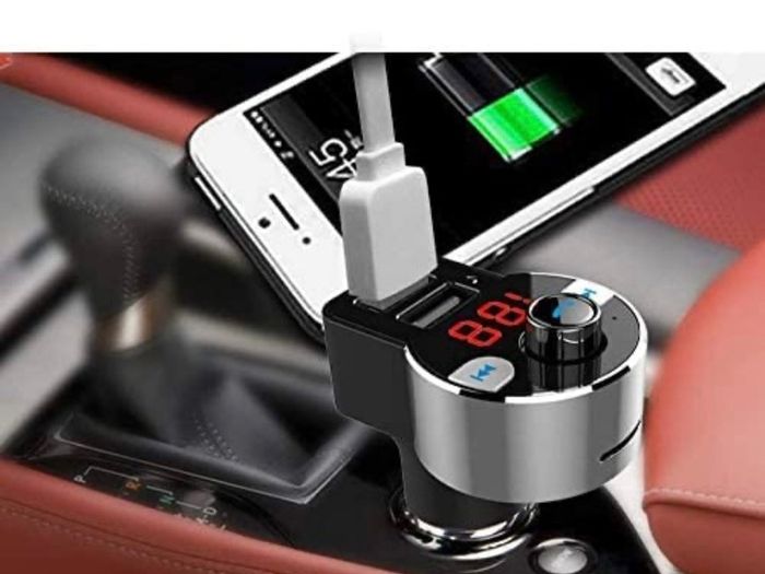 Bluetooth FM Transmitter, Car Radio Audio Adapter MP3 Player Handsfree Car Kit with Dual USB Ports 5V/3.4A, LED Display Car Voltage, Play TF Card/USB Flash Drive (FREE POSTAGE)