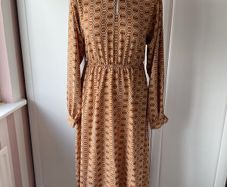 dress Bnwt mustard & tan high neck midi dress size 10