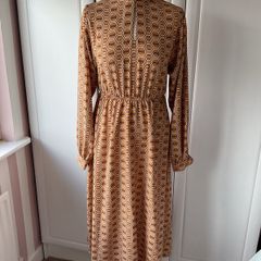 dress Bnwt mustard & tan high neck midi dress size 10
