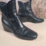 Womens CLARKS black wedge casual boots zip up ankle Size UK 7.5 EU 41 Image 6