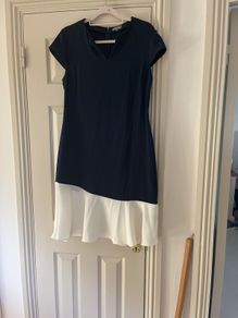 Jaegar navy and cream dress