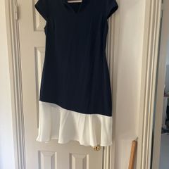 Jaegar navy and cream dress