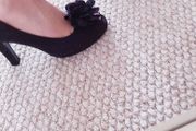 Odeon Black Peep-Toe Shoes - Size 4