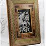 Large 1950s Middle Eastern Khatam Framed Copper Art Picture Image 10