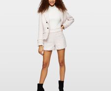 Miss Selfridge Petite Pink Boucle Shorts Size UK6 New With Tags CAN POST