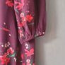 Burgundy Floral Long Sleeve Midi Dress Image 6