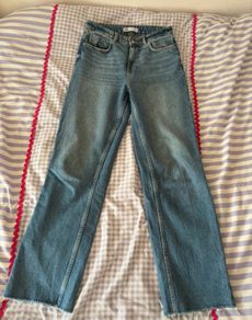 Zara Blue Denim Straight Leg Jeans - Size 8