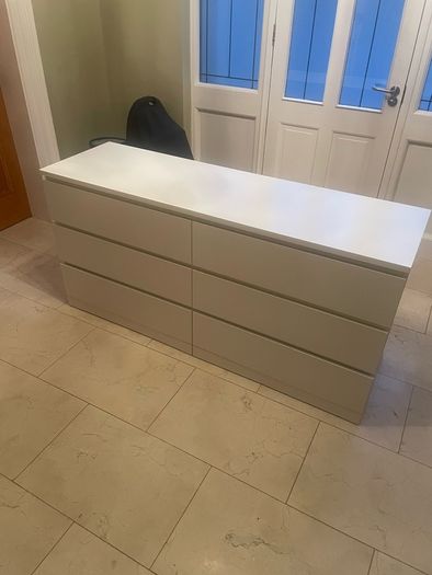 MALM Chest of 6 drawers, white, 160x78 cm WHITE