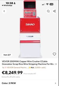 New 220v  Copper Wire Crusher Copper Cable Granulator