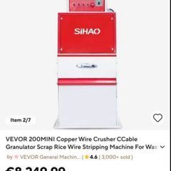 New 220v  Copper Wire Crusher Copper Cable Granulator