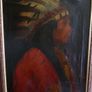 Antique  (American, 1886-1953) Portrait of an Indian Chief Oil on Canvas  28 x 21 inches Image 5