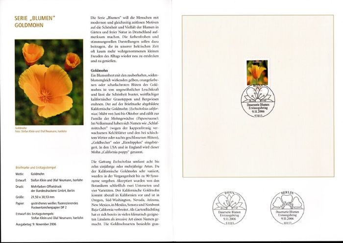 2006 Bundes Republic Deutschland (Germany) Federal Annual Stamp EFT Collection with 50 Images of contents