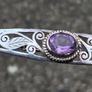 Vintage Sterling Silver And Amethyst Brooch Image 5