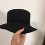 Black Felt Ladies Hat with velvet band Image 4