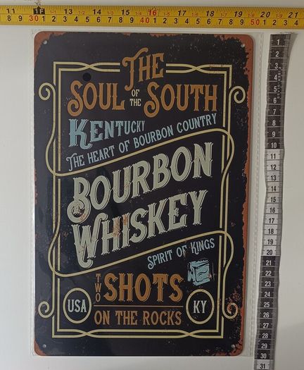Bourbon Tin Metal sign