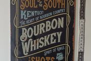 Bourbon Tin Metal sign