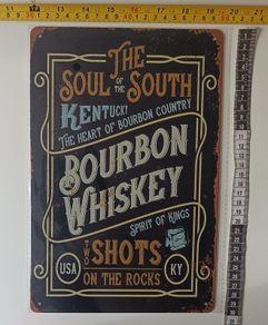 Bourbon Tin Metal sign