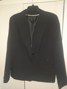 ladies long black blazer jacket