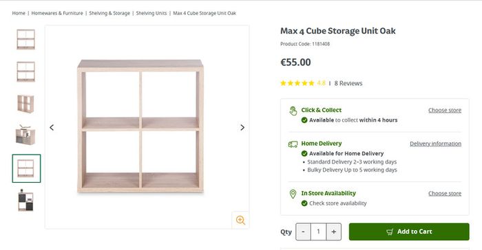 4 Cube storage unit