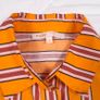 Maje Orange Pink Striped Snap Button Long Sleeve Blouse Shirt 8UK/36EU Image 2