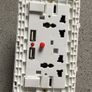 2 Way/Gang Brushed Stainless Steel UK Mains 3 Pin Plug Power Socket With USB Charging Ports and Neons! Image 3