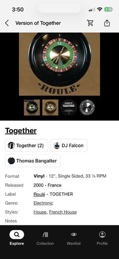 Roule Dj falcon Together single sided 12" vinyl