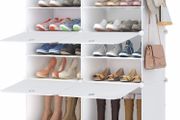Shoe Storage, Oversized 2 x 7 Tier Shoe Rack Organiser to 28 Pair Shoes, Multifunctional Dust-proof Shoe Storage Cabinet for All Kinds of Shoes, Books, Toys and Clothing (MULTIPLE COLOURS/SIZES)