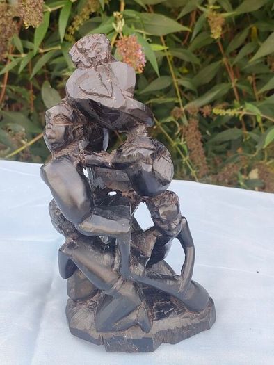 Vintage Makonde carved wooden tree of life