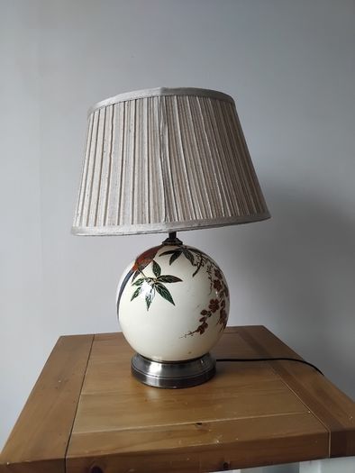 Ceramic Parrot Table Lamp with Pleated Shade