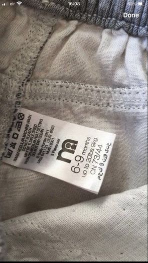 Boys trousers 6/9 mths