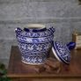 Blue Handmade and Hand Painted Large Ceramic Jar with Lid, Chinese Style Jar | Warehouse Clearance | Massive Discount | Bargain prices Image 3