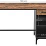 Desk, Table, with Drawer and Storage Cupboard, for Office, Living Room, Bedroom, Simple Assembly, Metal, Industrial Style, Rustic Brown Image 3