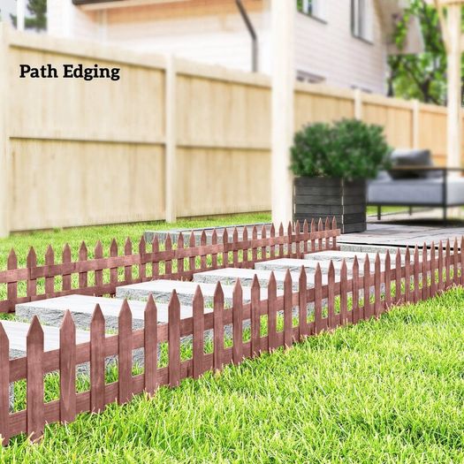 Set of 12 Wooden 60cm Garden Fence Pieces