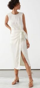 & Other Stories Satin Side Tie Midi Dress