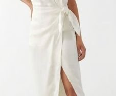 & Other Stories Satin Side Tie Midi Dress