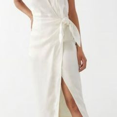 & Other Stories Satin Side Tie Midi Dress