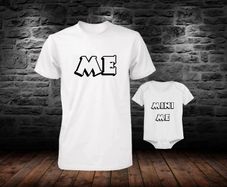 Me And Mini Me T-shirt And Bodysuit Set Matching Tops For Dad An Baby