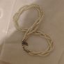 Twisted 3-Strand Faux Pearl Choker Necklace with Extender Chain Image 2
