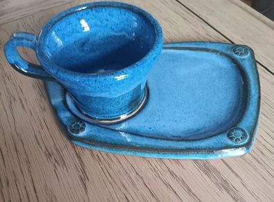 Vintage Irish Pottery Cup and Plate