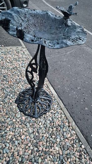 Classic vintage iron cast garden birdbath
