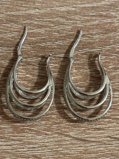 Brand New Vintage Sterling Silver Hoop Earrings