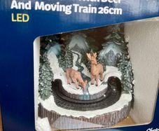 Forest scene With Deer and Moving train LED