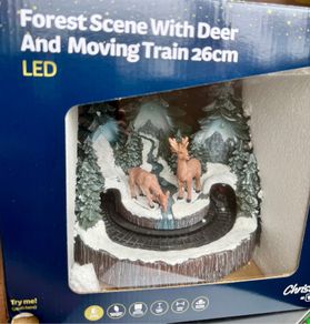 Forest scene With Deer and Moving train LED