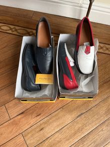 Ladies Unworn 2 Pairs Porto Maserati Leather Moccasin Size 38 Shoes