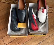 Ladies Unworn 2 Pairs Porto Maserati Leather Moccasin Size 38 Shoes