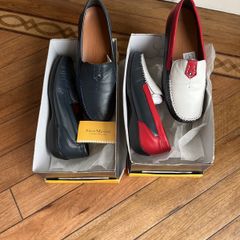 Ladies Unworn 2 Pairs Porto Maserati Leather Moccasin Size 38 Shoes