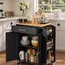 Kitchen Island Cart with Storage Mobile Rolling Storage Island on Swivel Wheels, with Drawer, Storage Cabinet Image 2