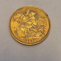 1876 Gold Sovereign Coin