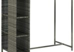 Bar Table with Storage Rack Grey 120x60x110 cm Poly Rattan